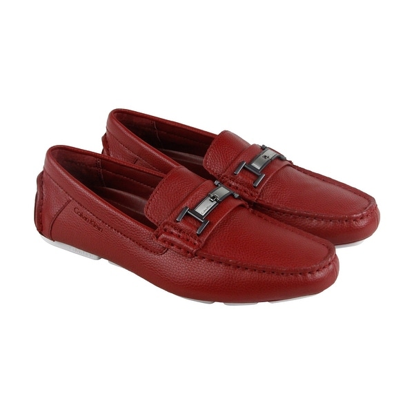 red leather casual shoes