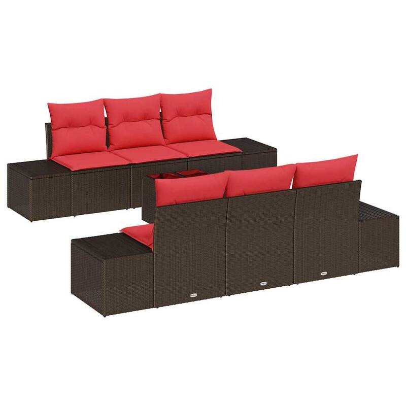 vidaXL 7 Piece Garden Sofa Set with Cushions - 94.1×24.4×27.2