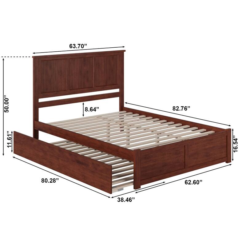 AFI Madison Platform Bed with Footboard & Twin XL Trundle