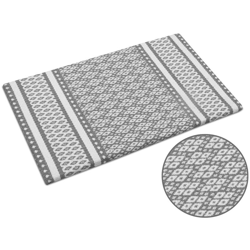 Woven Cotton Anti Fatigue Cushioned Kitchen | Doormat | Bathroom 18" x 30" Mats With Foam Backing Anti Slip - 18''x30''