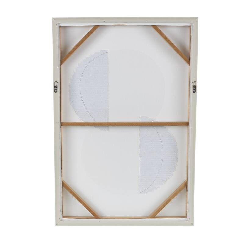 Wooden Geometric Overlapping Circle Living Room Wall Decor with White Fabric Detailing - Brown - Roche River Decor