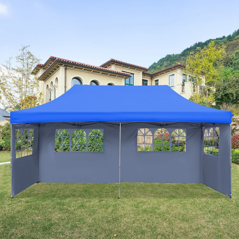 Ainfox 10x20ft Pop Up Canopy Tent Outdoor Instant Folding Canopy with 4 Sidewalls for Wedding Beach Camping