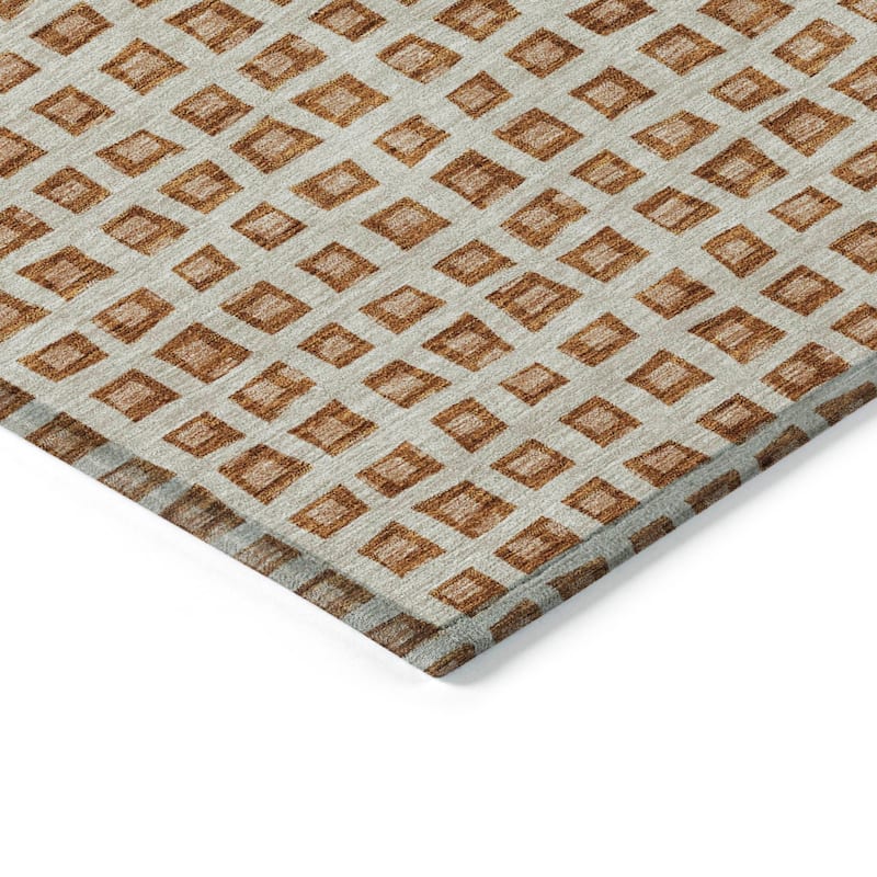 Machine Washable Indoor/ Outdoor Chantille Squared Rug