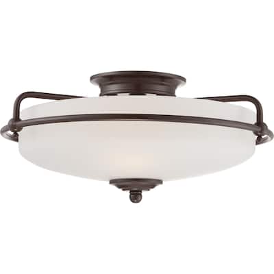 Quoizel Griffin 3-Light 17" Ceiling Light in Palladian Bronze
