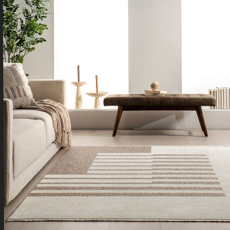 Nuloom Sofya SuperiorWash Abstract Striped Reversible Machine Washable Area Rug