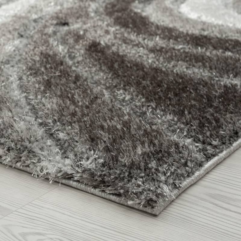 Luxe Weavers Geometric Swirl Shag Area Rug