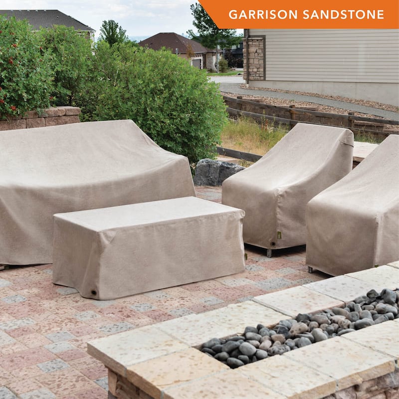 Modern Leisure® Garrison Patio Chair Cover, Waterproof, 27"L x 34"W x 31"H, Sandstone, 2-Pack