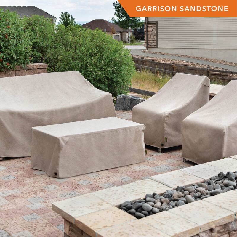 Modern Leisure® Garrison Stackable/High Back Bar Chair Cover, Waterproof, 27"L x 27"W x 49"H, Sandstone