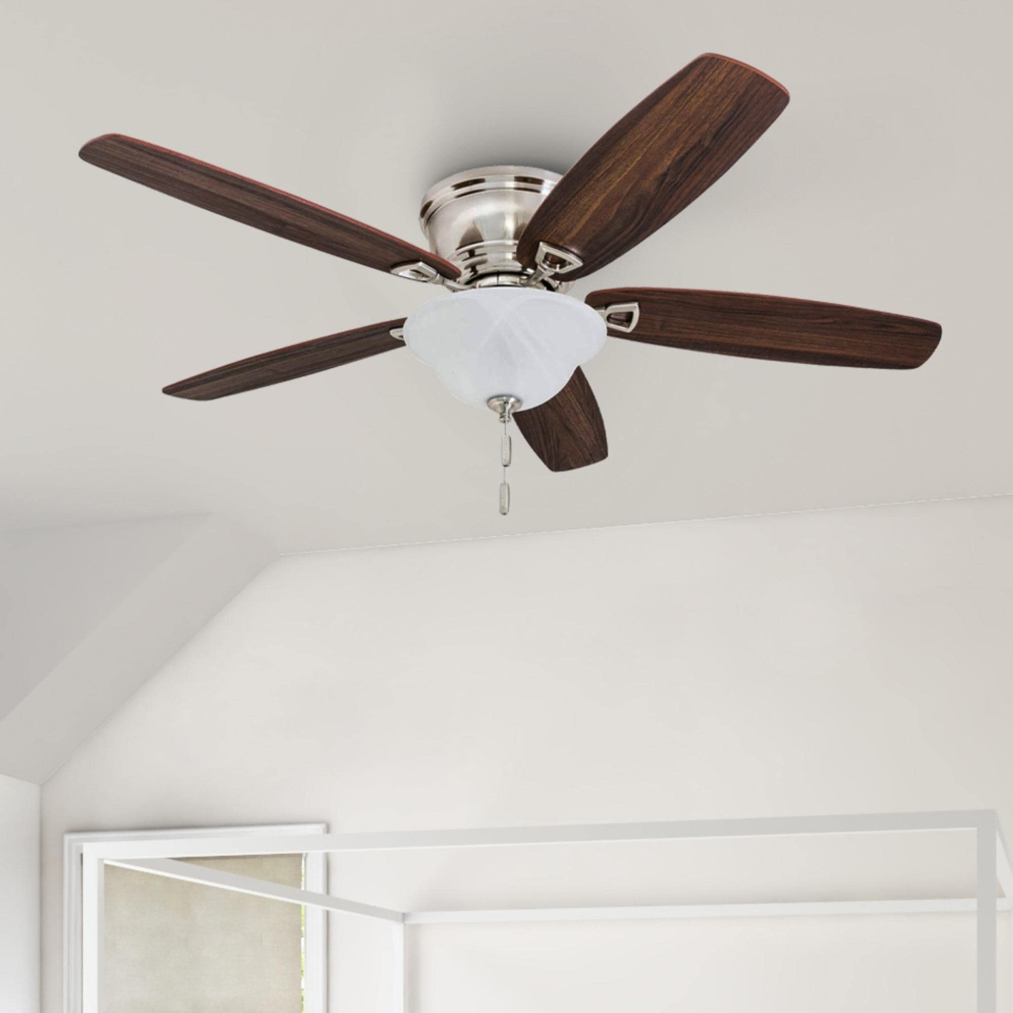 52" Honeywell Glen Alden Brushed Nickel LED Indoor Ceiling Fan with Light & Pull Chain