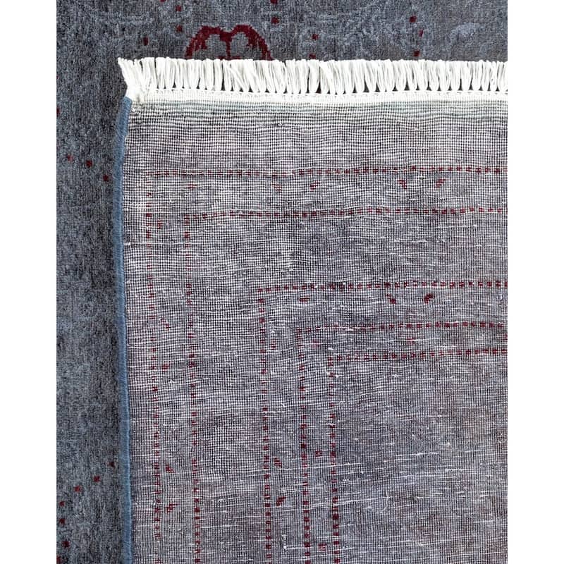 Overton Hand Knotted Wool Vintage Inspired Modern Contemporary Overdyed Gray Area Rug - 9' 1" x 12' 0"