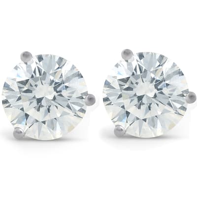 4 ct Diamond Martini Screw Back Studs White Gold Enhanced