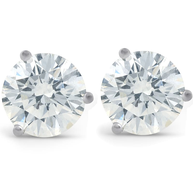 Bliss Diamond 4 ct Diamond Martini Screw Back Studs White Gold Enhanced - White