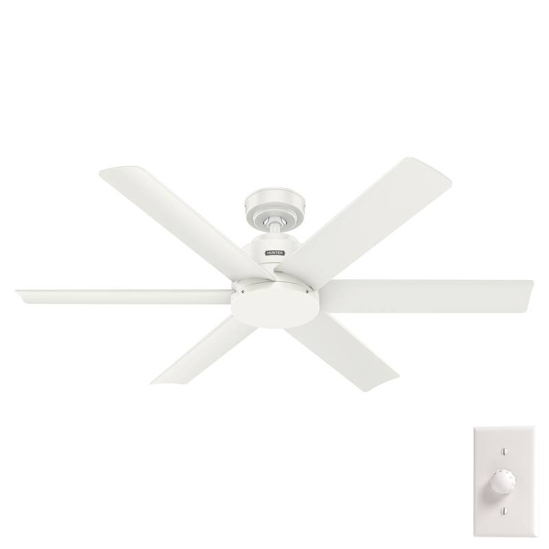 Hunter 52" Kennicott Outdoor Ceiling Fan, Wall Control - Contemporary, Industrial, Transitional - Windmill - Damp Rated!