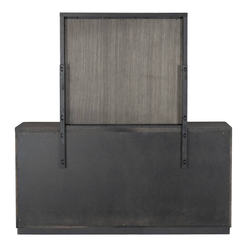 Furniture of America Piez Modern 5-Piece Ash Grey Wood Platform Bedroom Set with 1-Drawer Nightstand