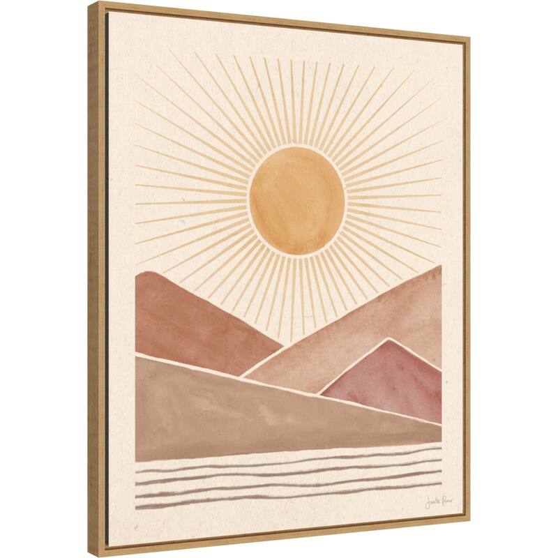 Mid Century Landscape I by Janelle Penner (23 x 28 in.), Framed Canvas Wall Art Print - Sylvie Maple - Sylvie Maple