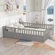 preview thumbnail 10 of 14, Full size Floor bed, integral construction with super high security barrier, door, children's floor bed frame, Montessori Grey