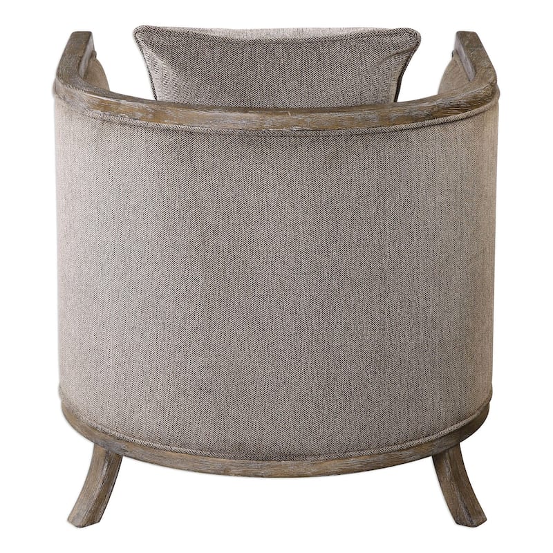 gray chenille neutral flaxen fabric chair 29"