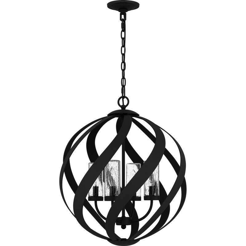 Earth Black Four Light Outdoor Pendant from the Blacksmith Collection - Earth Black