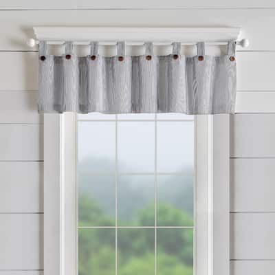 Tucker Ticking Stripe Kitchen Curtain Valance - 60"w x 15"l - 60"w x 15"l