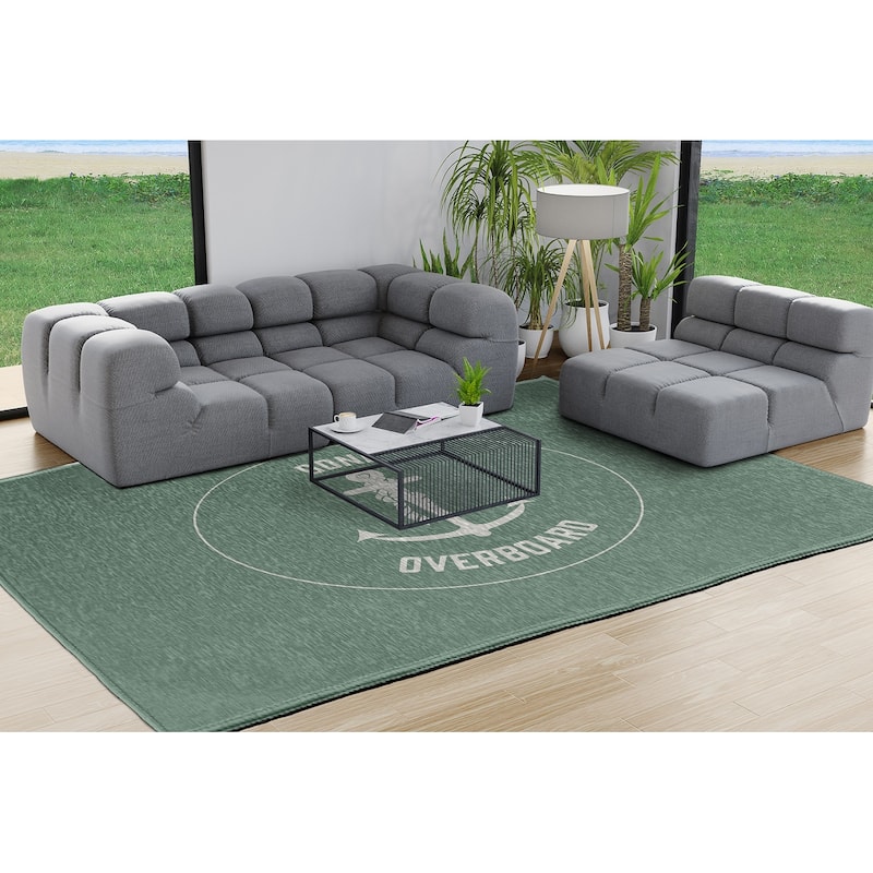 Gone Forever Overboard Nautical Chenille Rug
