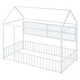 preview thumbnail 23 of 40, Twin Size Metal Bed House Bed Frame with Fence and Four Metal Grid Shelves