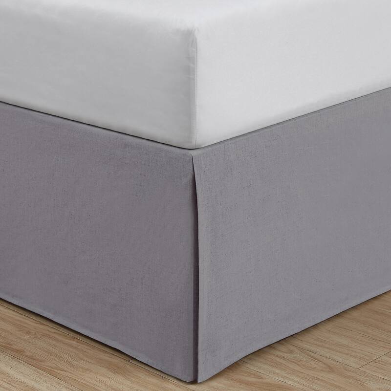 Linenweave Vintage Wash 15 Inch Bed Skirt, - Twin - Gray