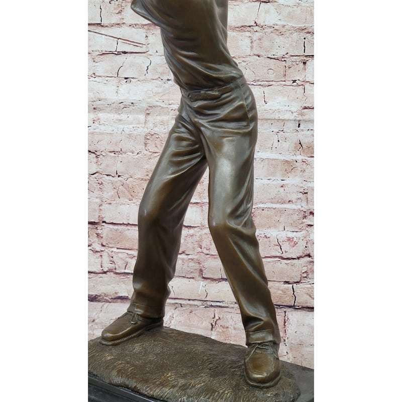 Bronze Golfer Sculpture – Golf Swing Figurine Statue For Home Or Office