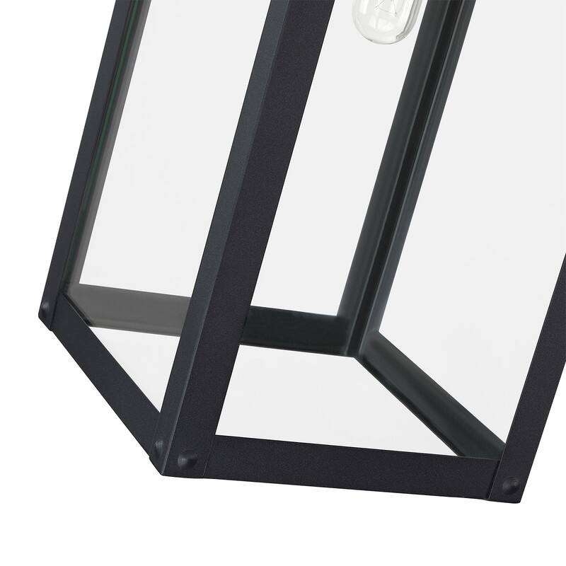 Black Modern Outdoor Wall Sconce Light - 25 in. H