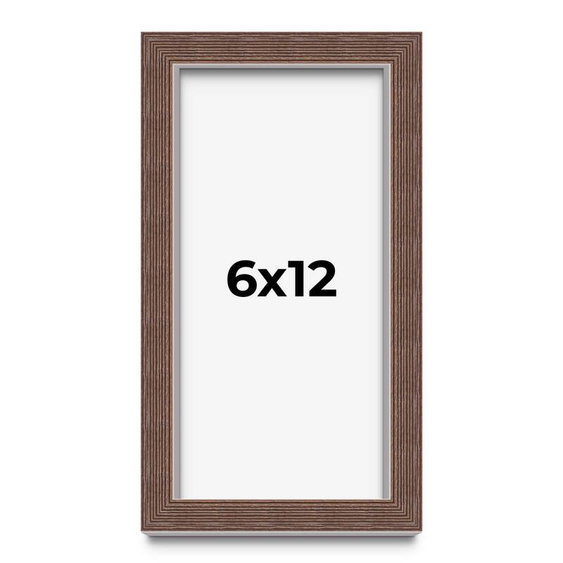 6x12 Shadow Box Frame Brown | 1.125 inches Deep Real Wood Rustic