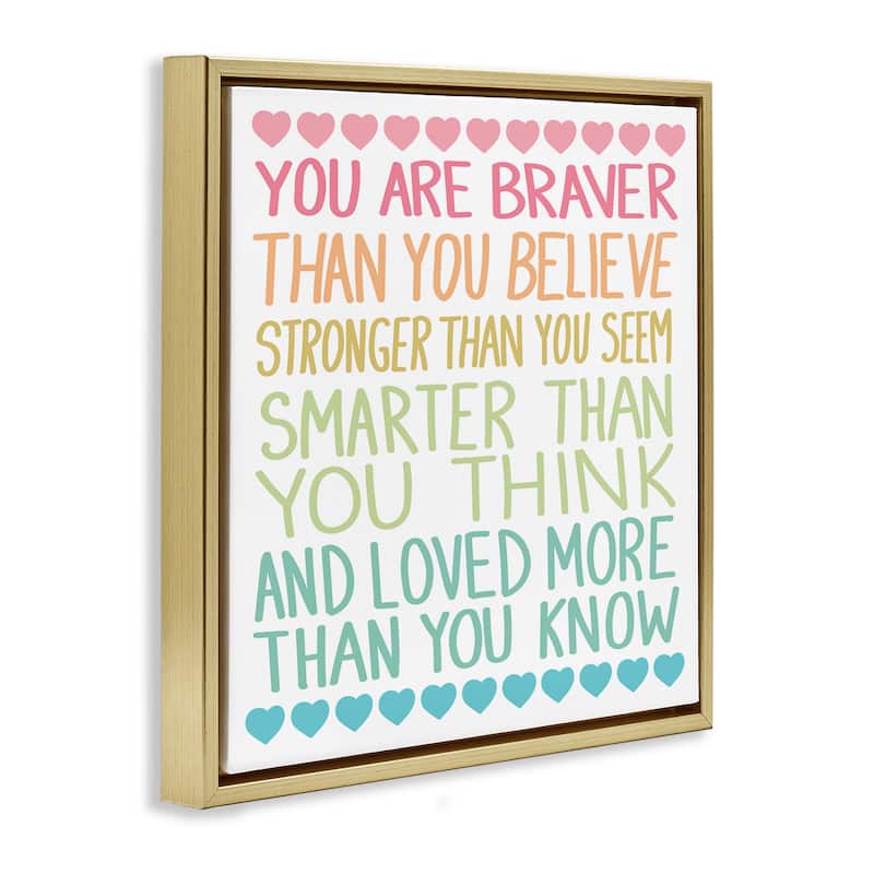 Stupell Rainbow Confidence Phrases Framed Floater Canvas Wall Art Design By Sweet Melody Designs
