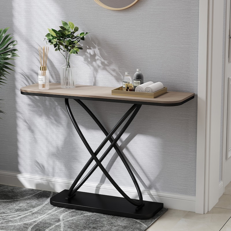 47.4" Industrial Console Table for Entryway Sofa Table - 47.4"L x 14"W x 32.8"H