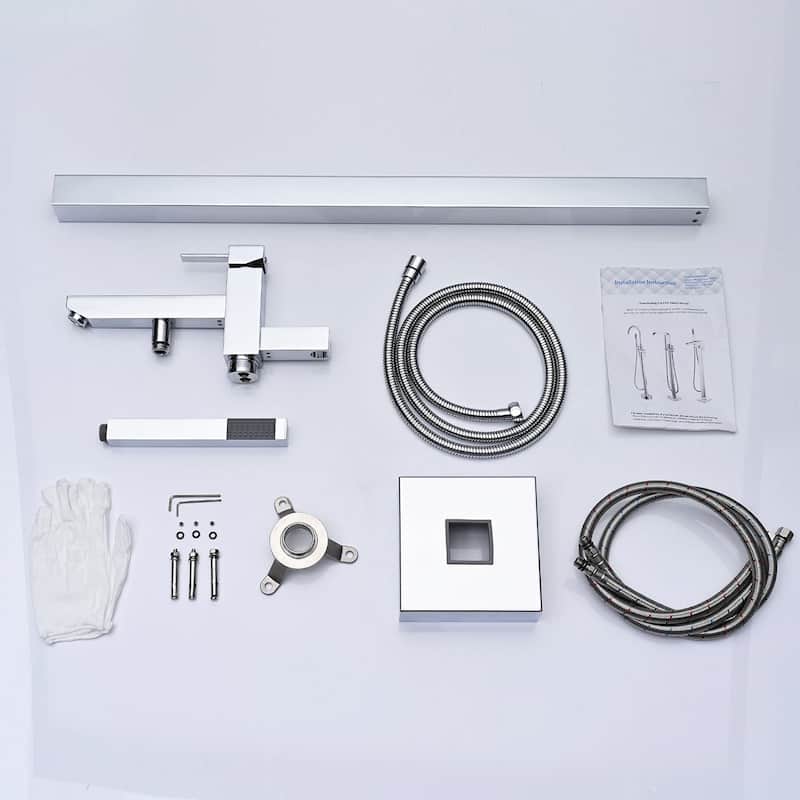 Topcraft Floor Mounted Bathtub Filler with Handheld Showerhead