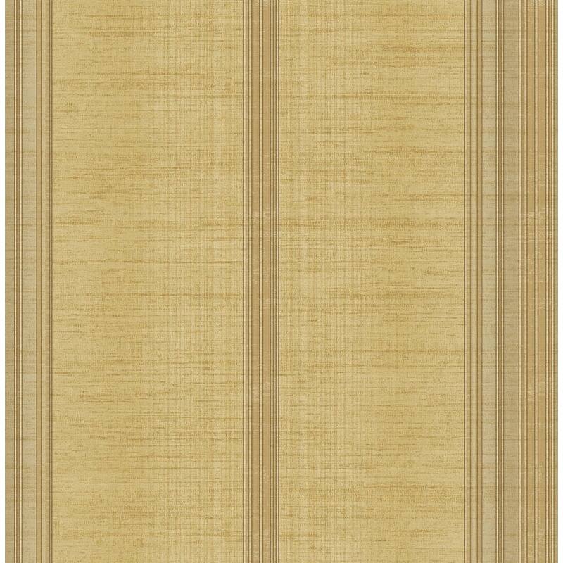 Seabrook Designs Moena Stripe Unpasted Wallpaper - 20.5 in W x 33 ft. L - Metallic Caramel & Cafe