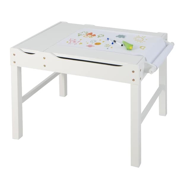 slide 2 of 18, Wooden Kids Multi Activity Play Table with Storage Paper Roll - 34" x 23.5" x 22.5" (L x W x H) White