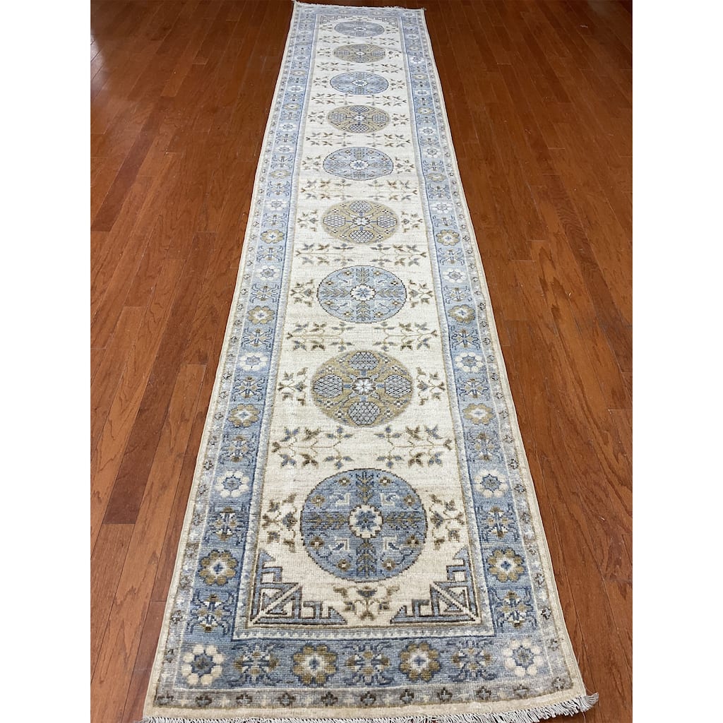 HERAT ORIENTAL Handmade Khotan Wool Runner - 2'10" x 13'6"