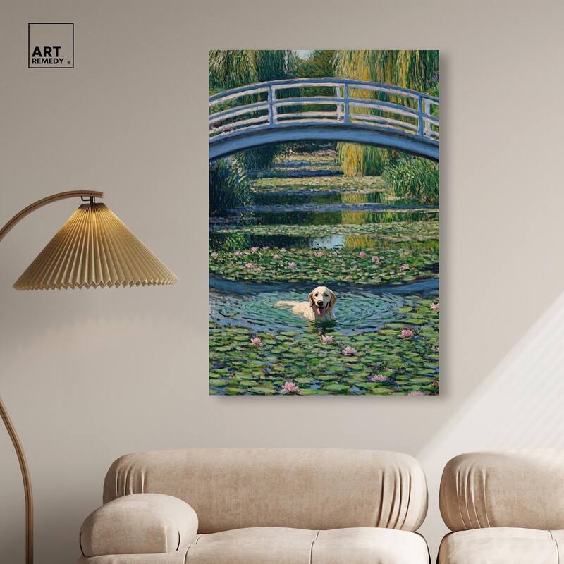 The Pond Under the Bridge Canvas by Art Remedy, Gallery Wrapped