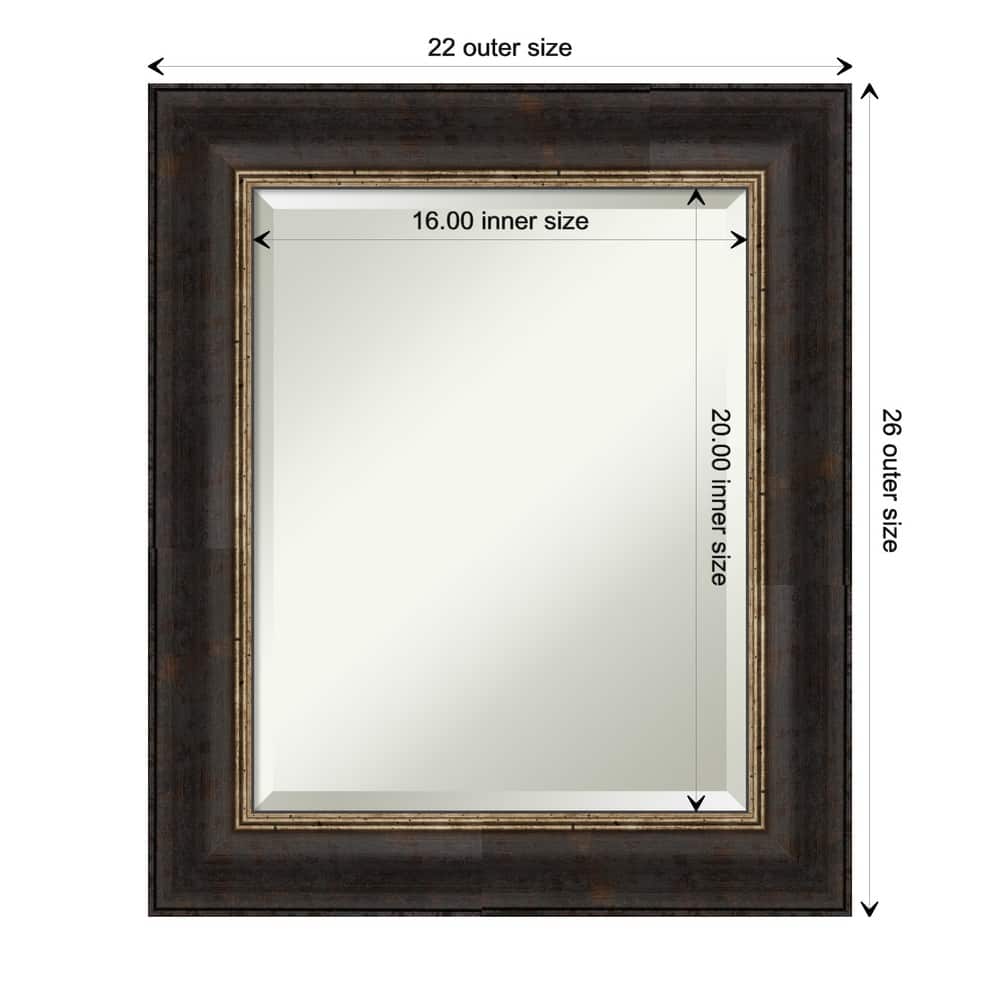 Beveled Bathroom Wall Mirror - Varied Black Frame - Varied Black