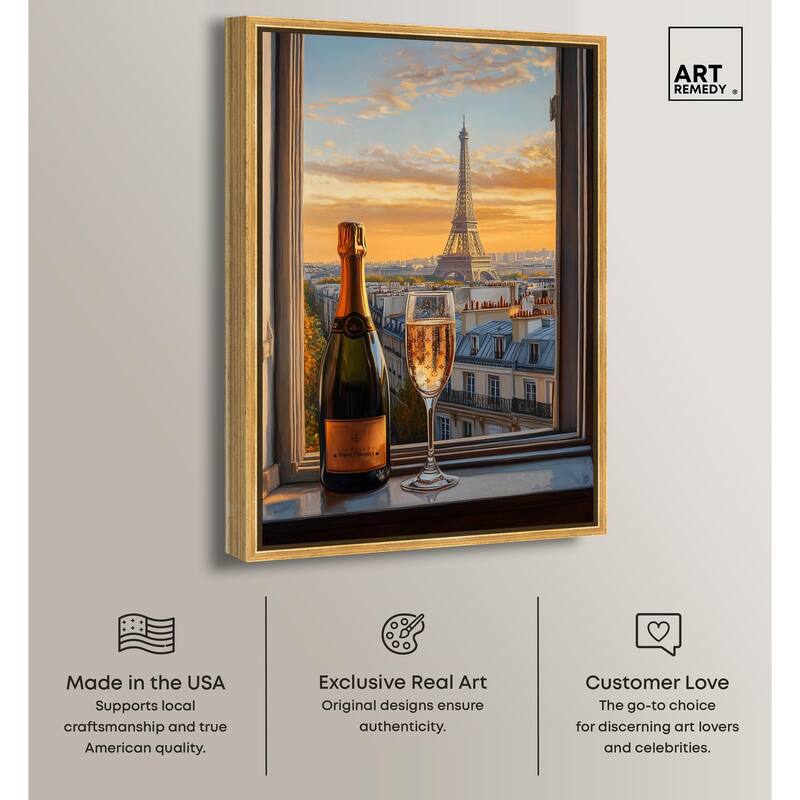 Classy Drink in Paris Canvas by Art Remedy