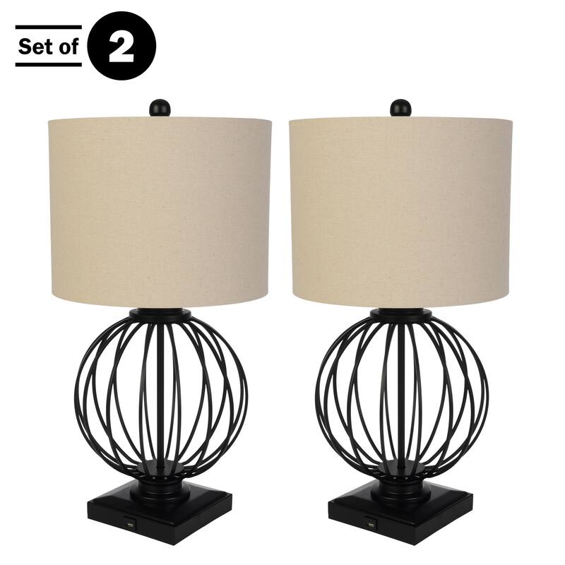 Stylish Modern Table Lamps by Lavish Home, Set of 2