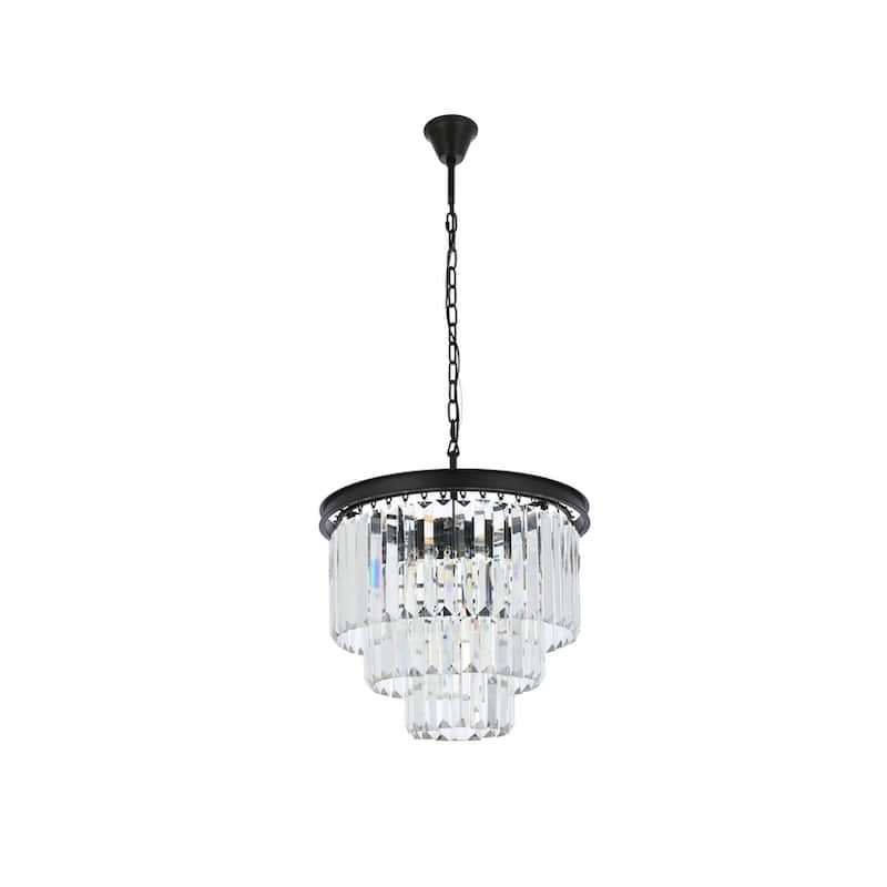 Royce Edge 9-Light Matte Black Chandelier