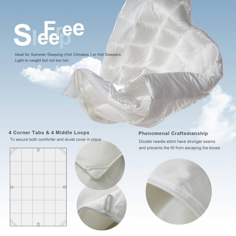 Lightweight Greyduck Down Comforter Luxurious Summer Cooling Down