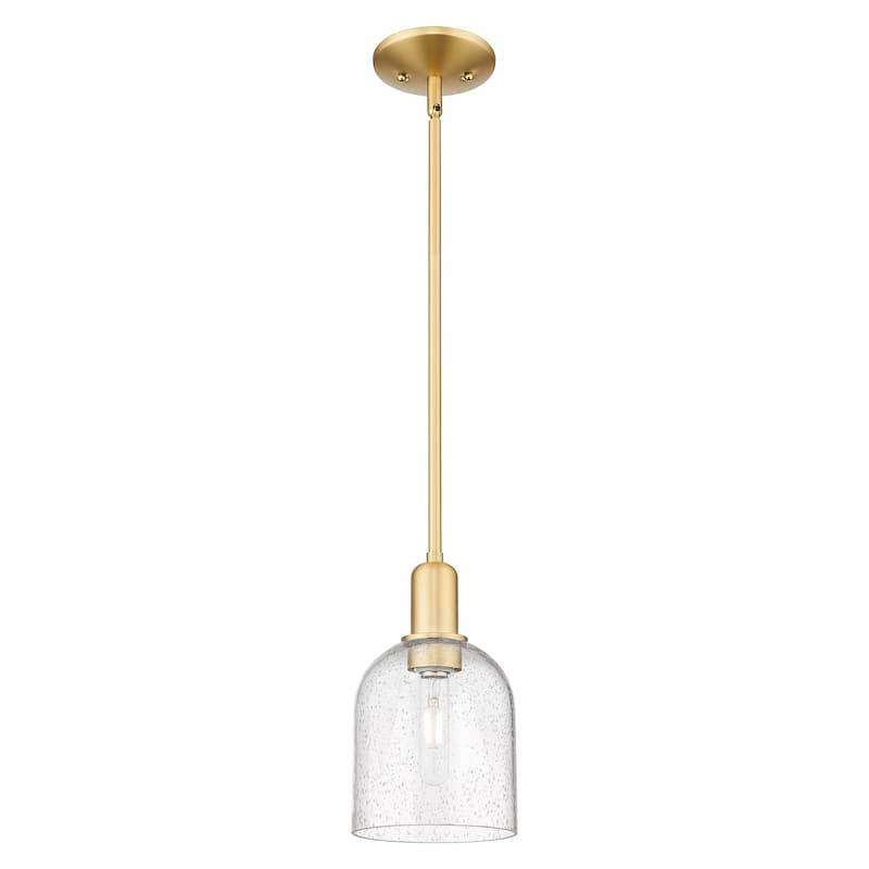 Innovations Lighting Endless Possibilities Arcadia - Bella - 1 Light 6" Stem Hung Mini Pendant - Satin Gold/Seedy