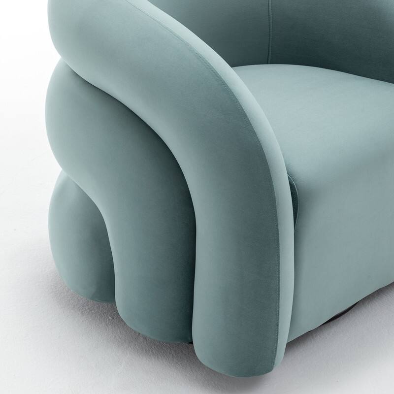 SEYNAR Modern Glam Velvet 360 Degree Swivel Accent Armchair with Tufted Back Set of 2