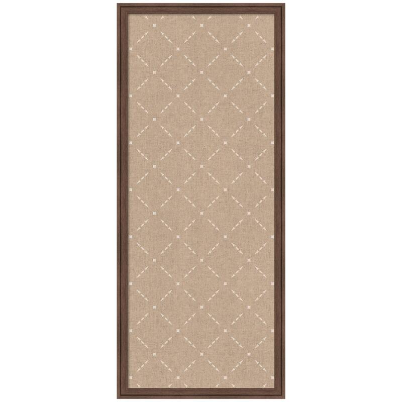 Kate and Laurel Pinboard Beige Lattice Pattern - 18x42 - Florence Medium Brown
