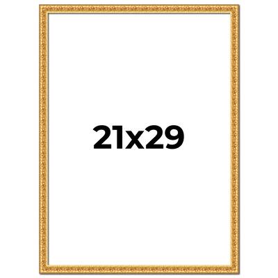 21x29 Frame Gold Real Wood Picture Frame Width 1 inches | Interior