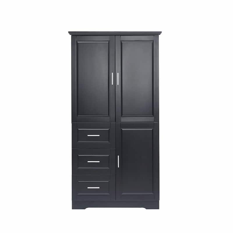 Tall and Wide Storage Cabinet with Doors and Three Drawers