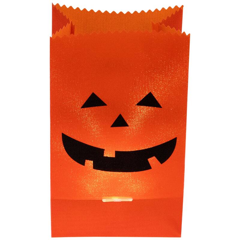 3 Jack-O-Lantern Halloween Luminary Pathway Markers - 5ft Black Wire