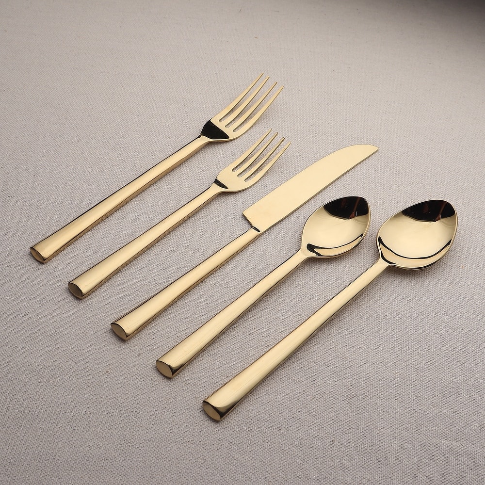 Brier Gold PVD 5 Pc. Flatware Set