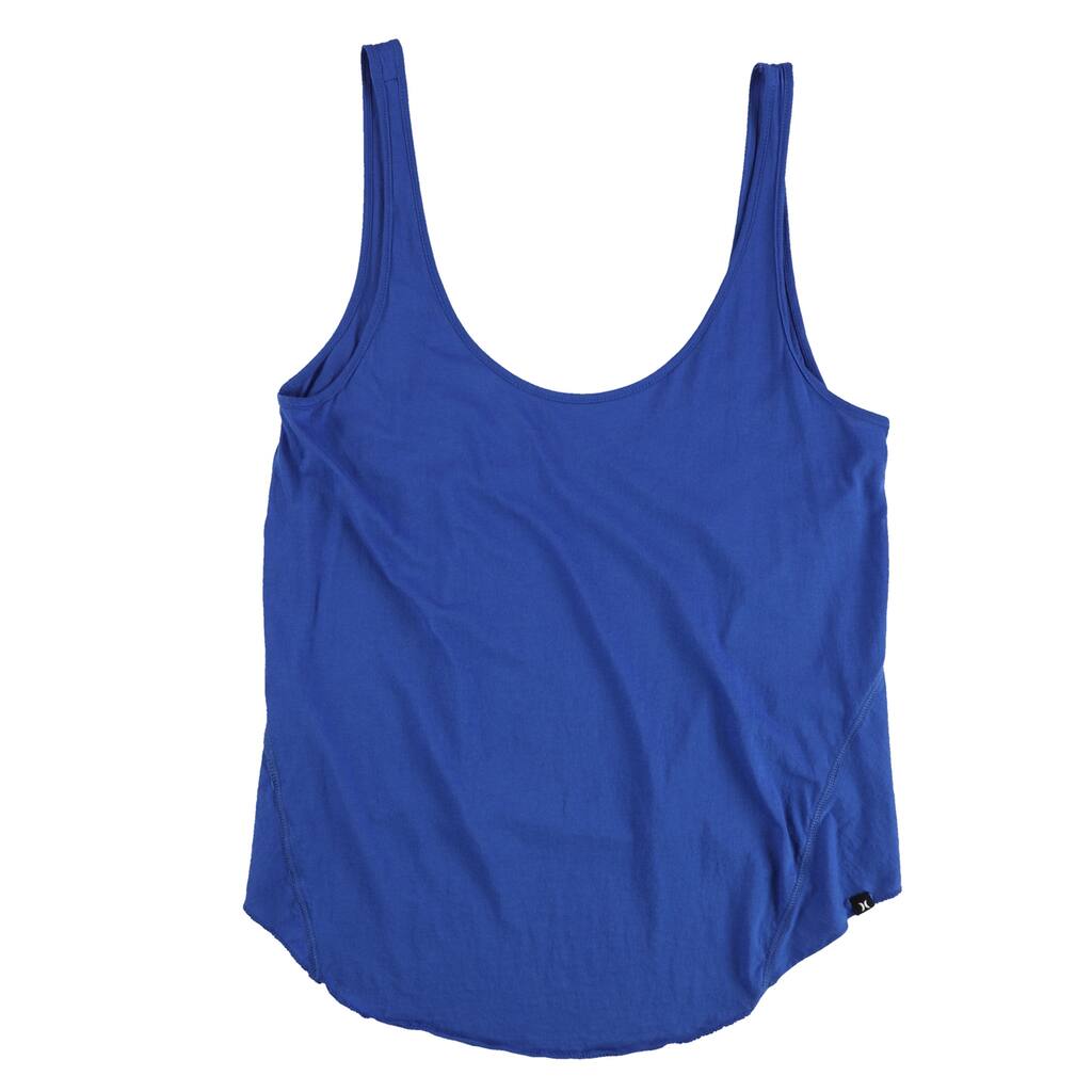 Hurley Womens Solid High-Low Hem Tank Top,, Blue, Large