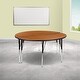 preview thumbnail 1 of 17, 2 Piece 60" Circle Wave Flexible Grey Adjustable Activity Table Set Oak